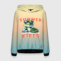 Женская толстовка Крокодил на пляже