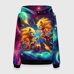 Женская толстовка Битва Соника и Шэдоу в космосе в фильме