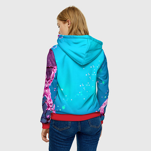 Женская толстовка Страусиная голова / 3D-Красный – фото 4