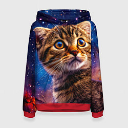 Женская толстовка Шотландская прямоухая кошка в космосе