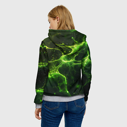 Женская толстовка Зеленые волокна текстура / 3D-Меланж – фото 4