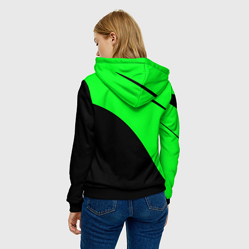 Женская толстовка Football чёрно-зелёный / 3D-Черный – фото 4