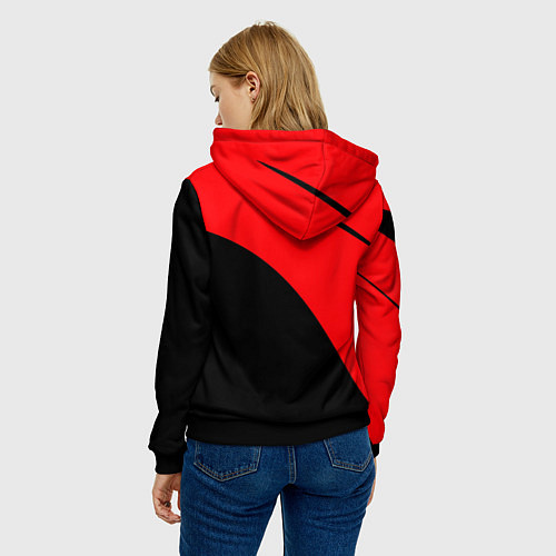 Женская толстовка Tennis красно-чёрный / 3D-Черный – фото 4