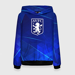 Толстовка-худи женская Aston Villa blue poly, цвет: 3D-черный