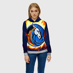 Толстовка-худи женская Даллас Маверикс в огне, цвет: 3D-меланж — фото 2