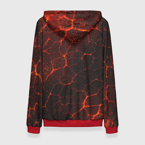 Женская толстовка Символ волчья лапа в огненной стихии / 3D-Красный – фото 2