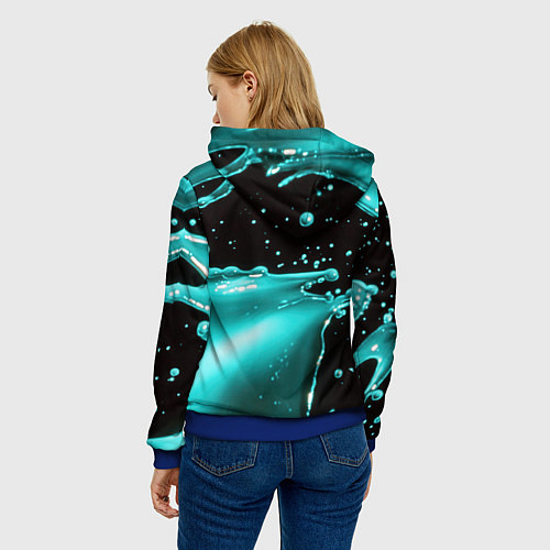 Женская толстовка Разрыв голубой краски / 3D-Синий – фото 4