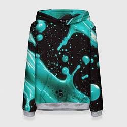 Женская толстовка Голубая краска и капли