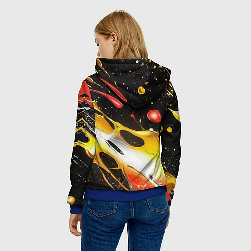 Женская толстовка Текстура краска / 3D-Синий – фото 4