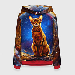 Женская толстовка Абиссинская кошка в космосе