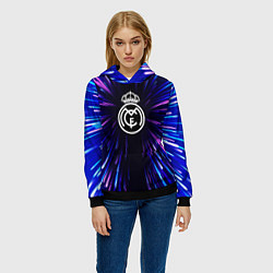 Толстовка-худи женская Real Madrid neon energy, цвет: 3D-черный — фото 2