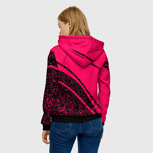 Женская толстовка Sport розовый с чёрным в крапинку / 3D-Черный – фото 4