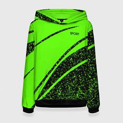 Женская толстовка Sport зелёный с чёрным в крапинку