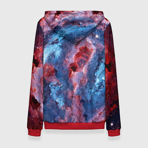 Женская толстовка Ньюфаундленд в космосе / 3D-Красный – фото 2