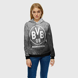 Толстовка-худи женская Borussia - grey gradient, цвет: 3D-черный — фото 2