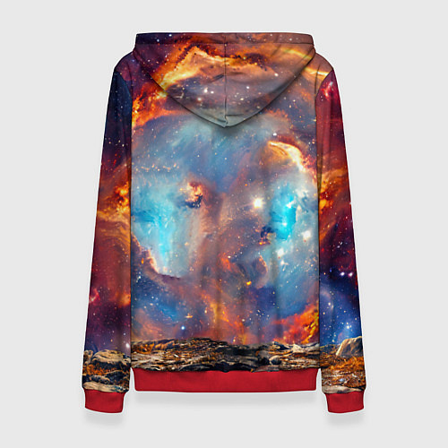 Женская толстовка Сенбернар в космосе / 3D-Красный – фото 2
