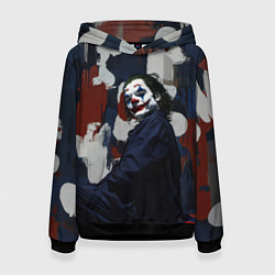Женская толстовка Джокер на фоне мазков краски