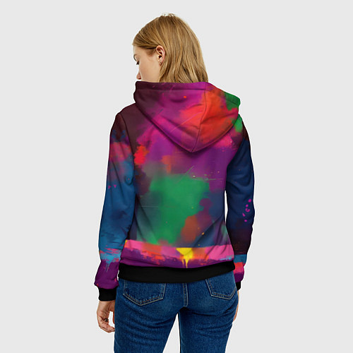 Женская толстовка Джокер в краске / 3D-Черный – фото 4