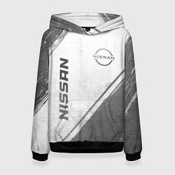 Женская толстовка Nissan - white gradient вертикально