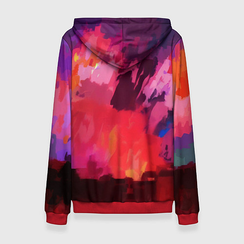 Женская толстовка Джокер рисунок красками / 3D-Красный – фото 2
