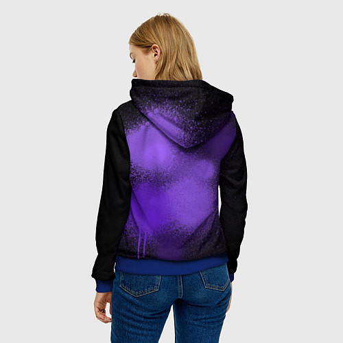 Женская толстовка Багз Банни - Looney Tunes / 3D-Синий – фото 4