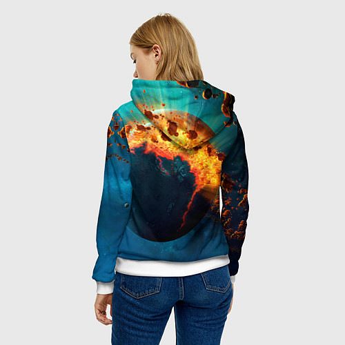 Женская толстовка Взрыв планеты / 3D-Белый – фото 4