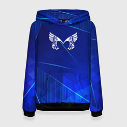 Толстовка-худи женская Placebo blue poly, цвет: 3D-черный