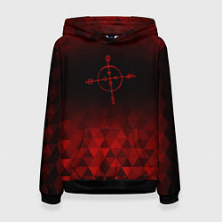 Толстовка-худи женская Megadeth red poly, цвет: 3D-черный