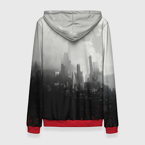 Женская толстовка Джокер черно-белый стиль / 3D-Красный – фото 2