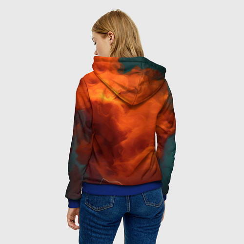 Женская толстовка Джокер и оранжевый дым / 3D-Синий – фото 4