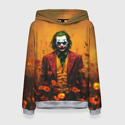 Толстовка-худи женская Джокер в поле цветов, цвет: 3D-меланж