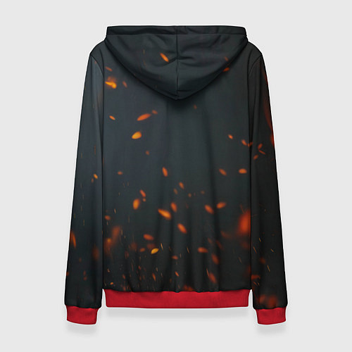 Женская толстовка Джокер оранжевые искры / 3D-Красный – фото 2