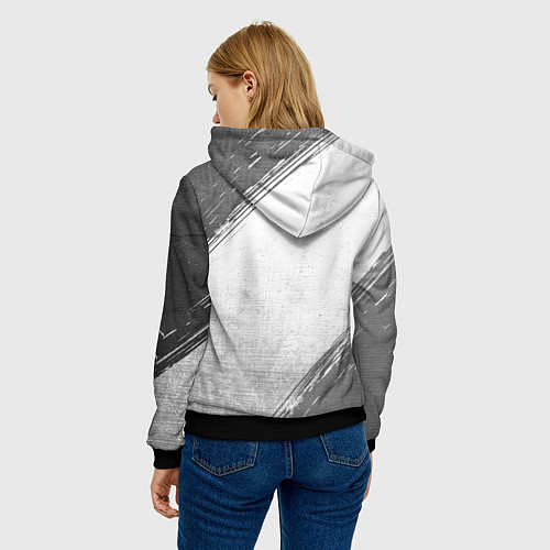 Женская толстовка Leicester City - white gradient / 3D-Черный – фото 4