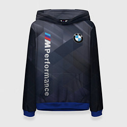 Толстовка-худи женская BMW black-grey, цвет: 3D-синий