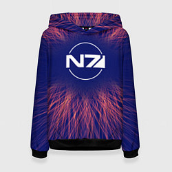 Толстовка-худи женская Mass Effect red energy, цвет: 3D-черный