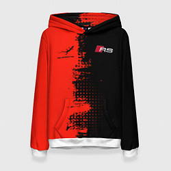 Толстовка-худи женская AUDI quattro black and red, цвет: 3D-белый