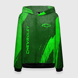 Женская толстовка Chevrolet - green gradient вертикально