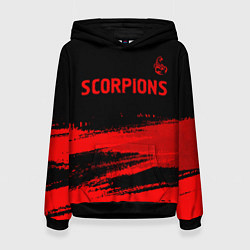 Женская толстовка Scorpions - red gradient посередине