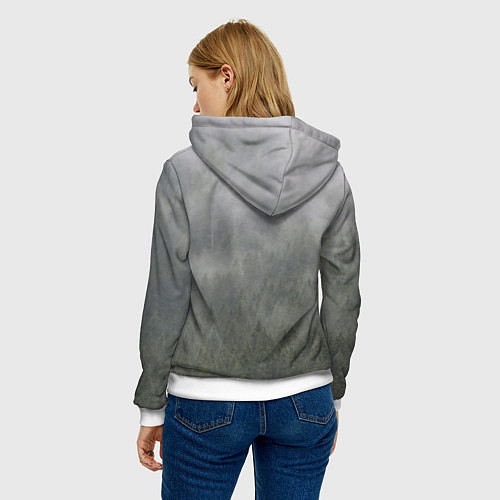 Женская толстовка Лапа медведя - лес мой храм / 3D-Белый – фото 4