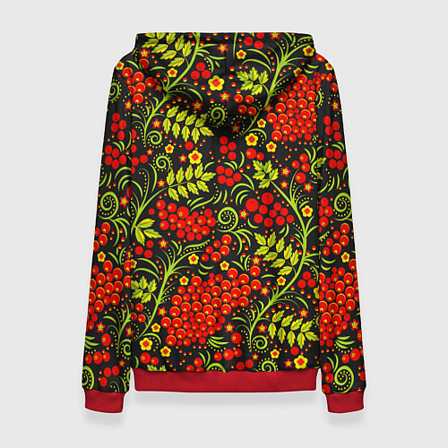 Женская толстовка Красная рябина хохлома / 3D-Красный – фото 2