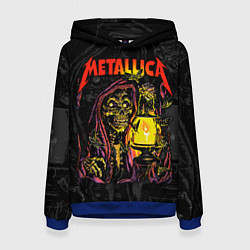Толстовка-худи женская Metallica - skeleton with a lantern, цвет: 3D-синий