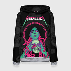 Толстовка-худи женская Metallica - witch with the skull, цвет: 3D-меланж