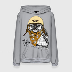 Женская толстовка Owl - wild crazy guy