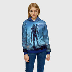 Толстовка-худи женская Mass Effect - ai art fantasy, цвет: 3D-синий — фото 2