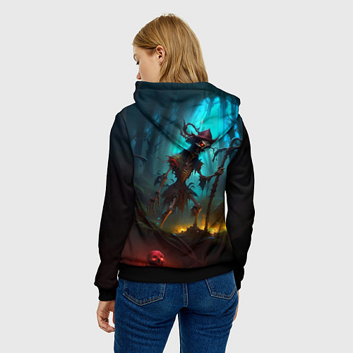 Женская толстовка Скелет в мрачном лесу / 3D-Черный – фото 4