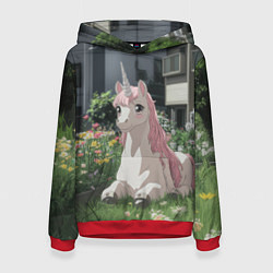 Женская толстовка Единорог в городе
