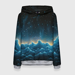 Женская толстовка Облака и черное небо текстура