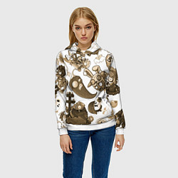 Толстовка-худи женская Растения против зомби в бежевых тонах, цвет: 3D-белый — фото 2