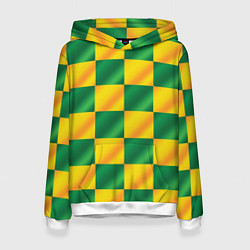 Женская толстовка Желтый и зеленый геометрический паттерн