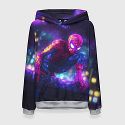 Женская толстовка Человек-паук неоновый свет
